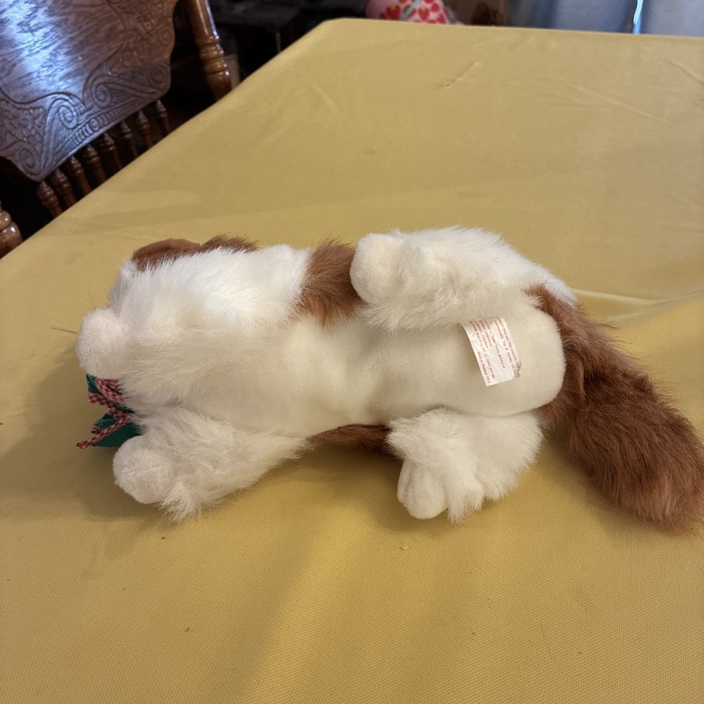 Plush Calico Cat 17" From Gingham Dog And Calico Cat 1990 Target Christmas Bow - Picture 7 of 9